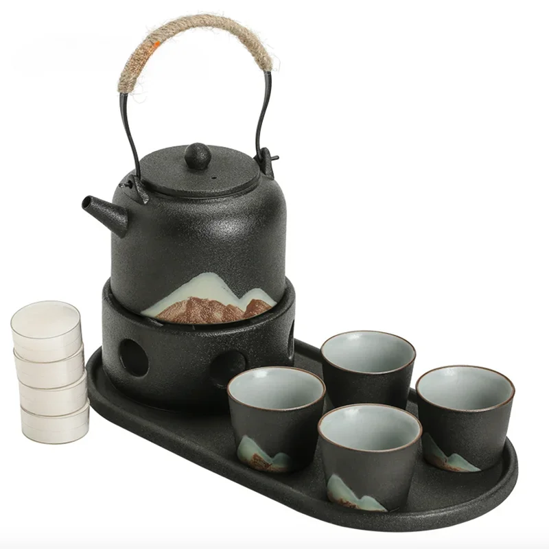 

Japanese Style Loop-Handled Teapot Kung Fu Tea Set Simple Zen Ceramic Teapot