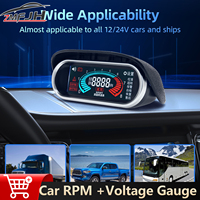 Universal Car Tachometer Auto 0-9999 RPM Meter For Car Truck Tacho Meter For Gasoline Diesel Car 1-10 Cylinders 2V 24V
