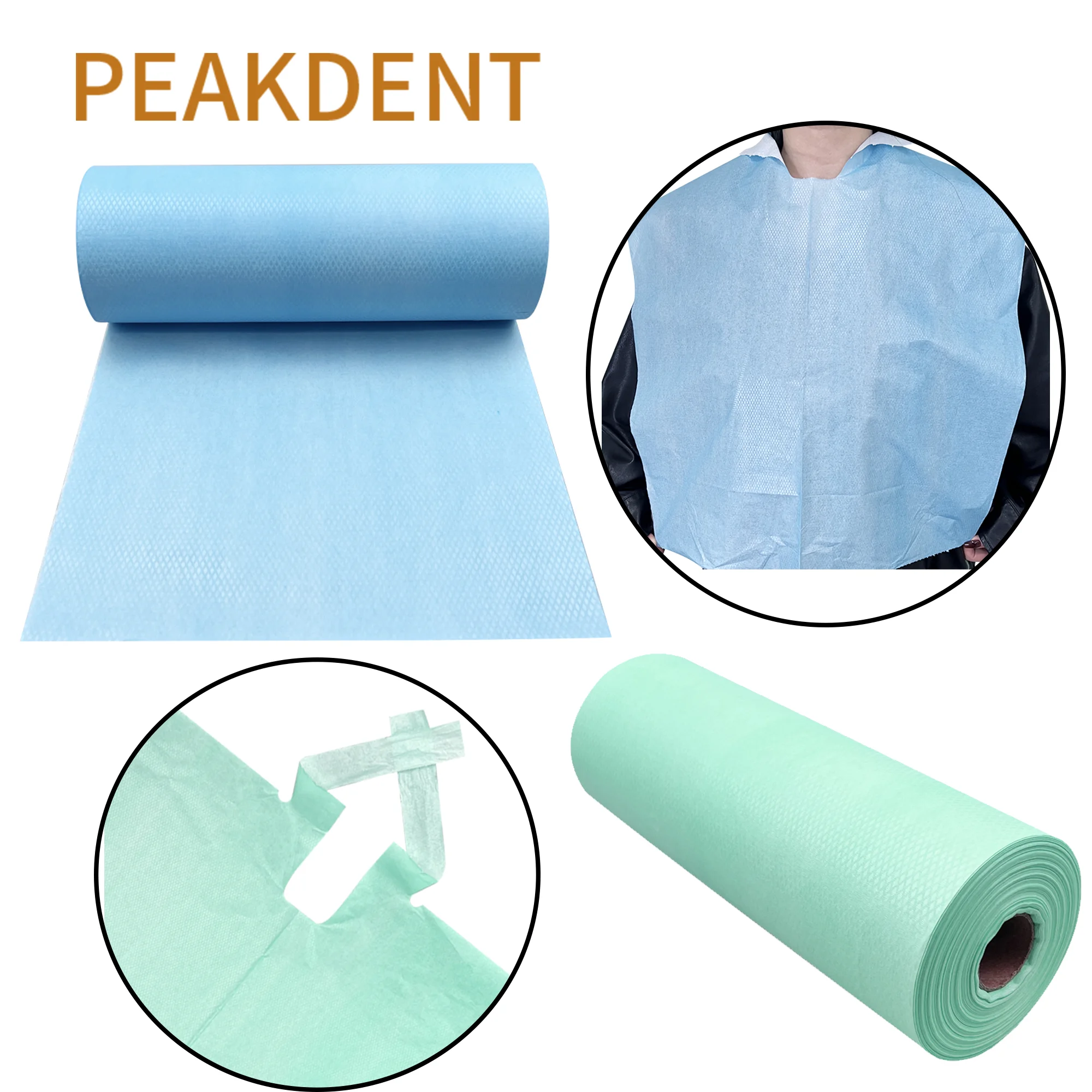 80Sheets/roll Dental Materials Dental Disposable Neckerchief Dental Medical Clean Pad Patient Baby Apron  Dental Chest Towel