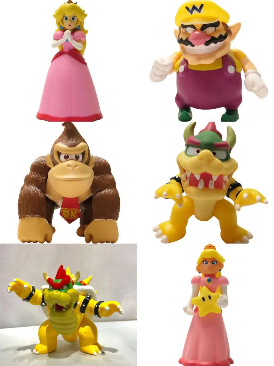 Super Mario Bros Toys Cartoon Mario Luigi Yoshi Peach Princess Donkey Kong Game Action Figures Model Toys Kids Birthday Gifts