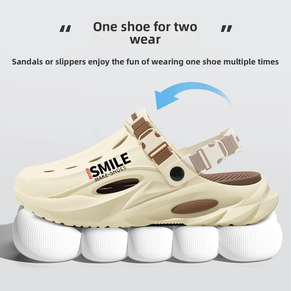 Ein Paar neue Clogs für Herren, sommerliche, verschleißfeste, rutschfeste Sport-Strandschuhe für Oberbekleidung, bequeme Herrenschuhe