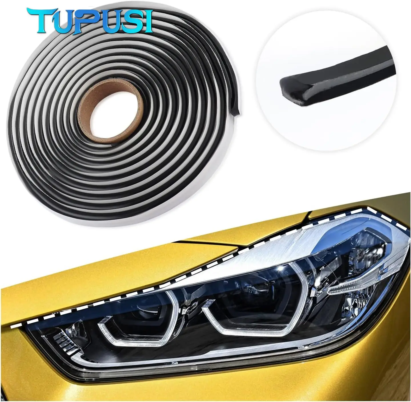 

Headlight Sealant Retrofit Refit Butyl Rubber Glue Reseal for Car Headlamps Window Door Windshield RV Butyl Snake Gum Waterproof