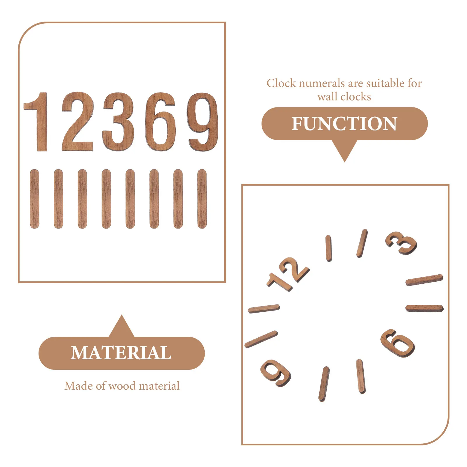 

DIY Wall Clock Accessories 9 Inch Roman Numerals Silent Movement Quartz Clock Parts Kit Wooden Numbers Home Decor