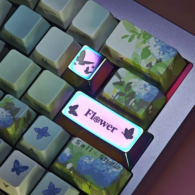 

Original Butterfly Love Flower Metal Custom Keycaps Butterfly ESC & Enter Artistic Glitter Alloy Gift Keyboard Caps