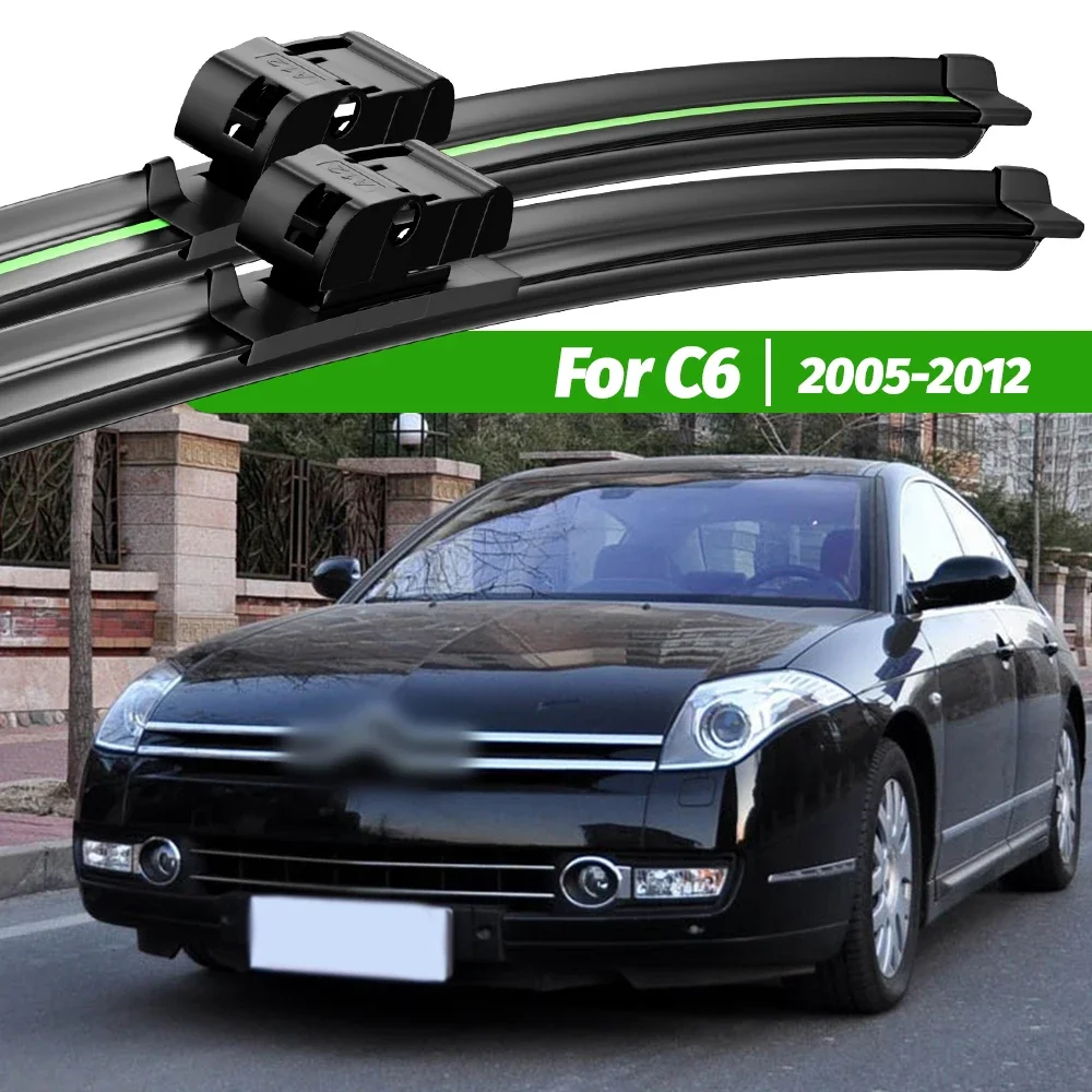 

For Citroen C6 2005-2012 2pcs Front Windshield Wiper Blades 2006 2007 2008 2009 2010 2011 Windscreen Window Accessories