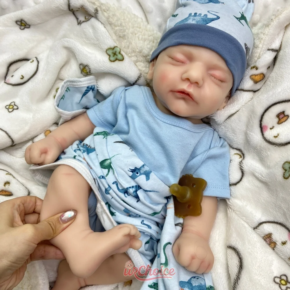 45cm Whole Body Solid Silicone Reborn Doll Handcrafted Art Design Exquisite Texture Details Doll For Collectors Christmas Gift