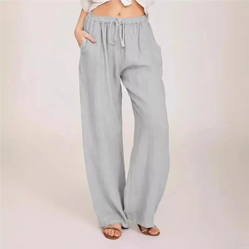 Rentability bee-Pantalon de sport en coton et chanvre pour femme, vêtements décontractés, grande taille, été et automne, nouveau