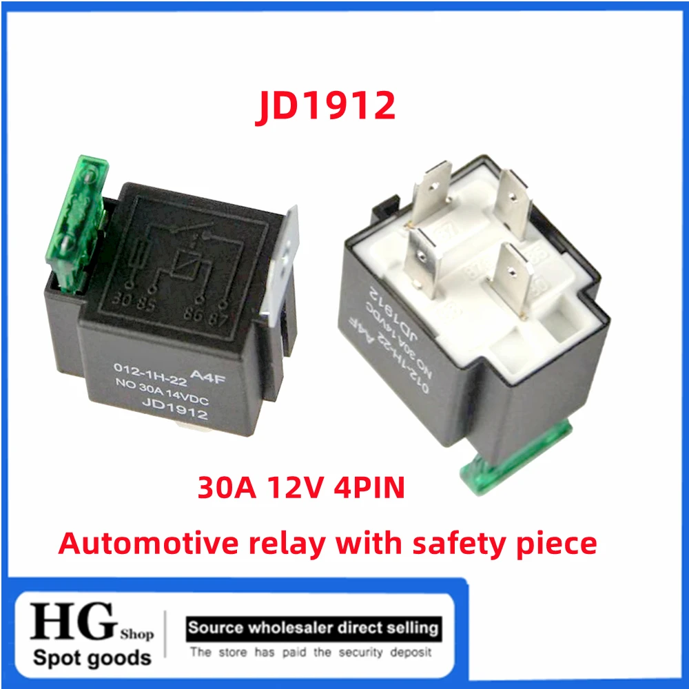 30A 12V 24V JD1912 4pin 5PIN Car Relay With socket For modifying headlight air conditioning Relay