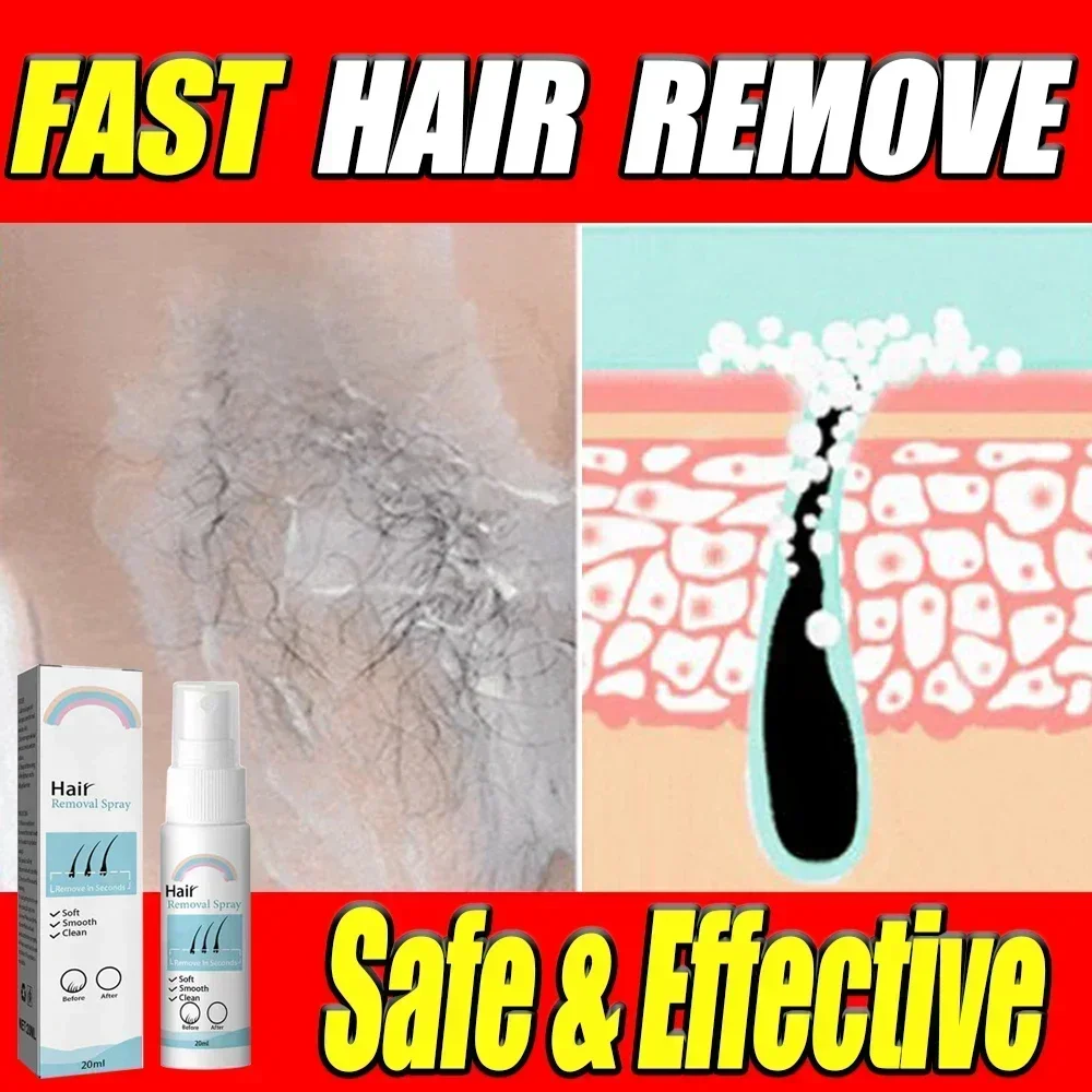 Fast Hair Removal Spray Painless Hair Inhibitor Arm Armpit Leg Remover Permanent Depilatory for Men Women