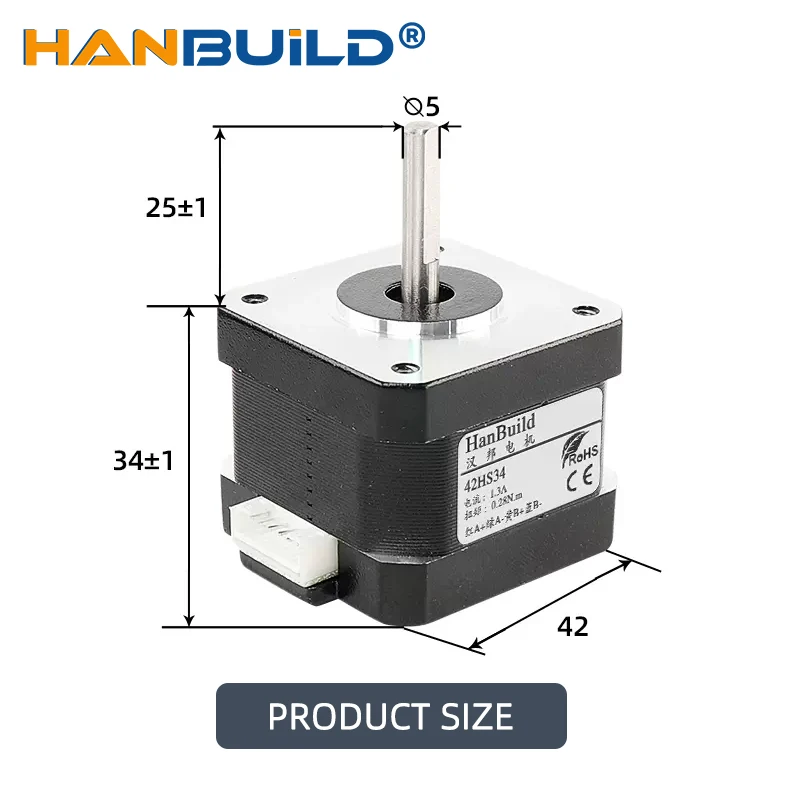 Stepper motor  17HS3401S-0.9 degree 42 Motor 1.3A 28N.cm 4-lead Nema17 micro gear stepper motor For 3D Printer Monitor Equipment