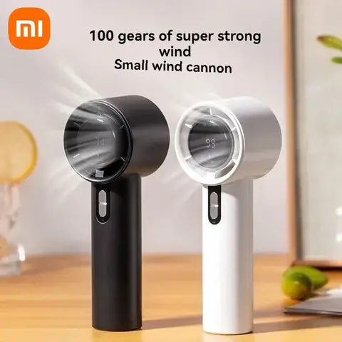 Xiaomi Ultra Quiet Handheld Fan, 100 Speed ​​USB Rechargeable Portable Mini Turbo Fan for Office and Travel with LED Indicator