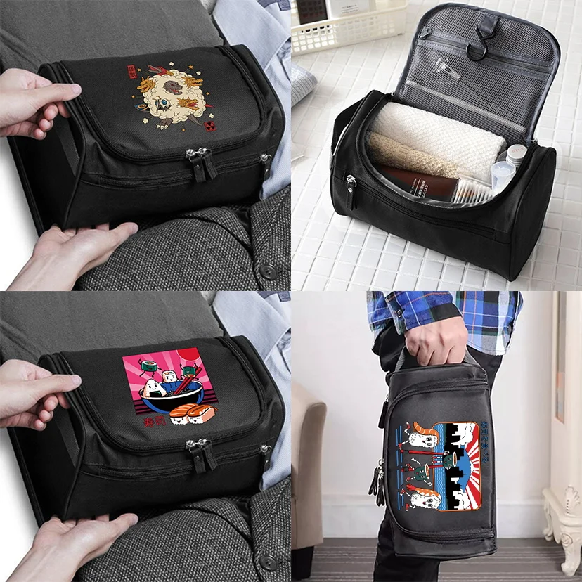 

Unisex Makeup Beauty Case Travel Cosmetic Bag Zipper Make Up Organizer Toiletry Bag Kits Storage Hanging Wash Pouch Japan Series