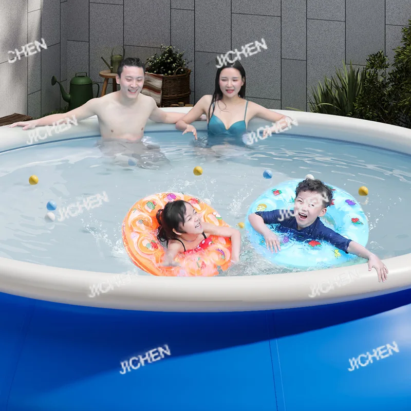 حمام سباحة شبكي مستدير قابل للنفخ، حمام سباحة مجداف الوالدين والطفل، حلقة علوية خارجية، حمام سباحة سميك قابل للنفخ #2