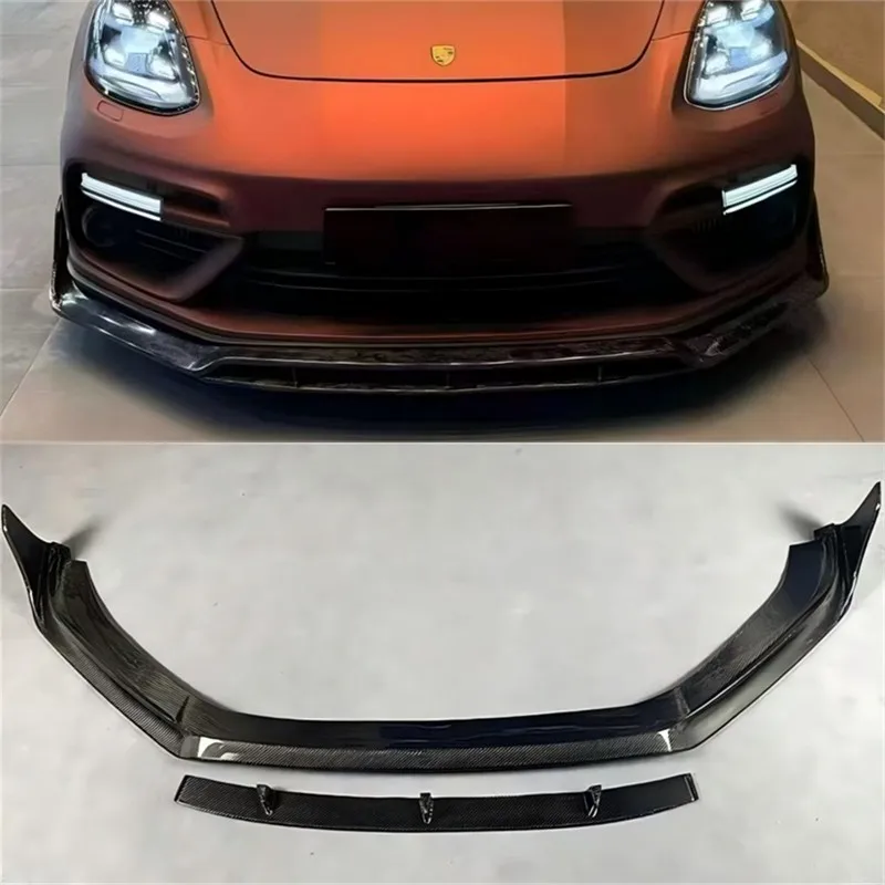 

For Porsche Panamera 971 970.2 2014-2020 Real Carbon Fiber Front Lip Front Bumper Lower Lip Under Spoiler Splitter Body Kit