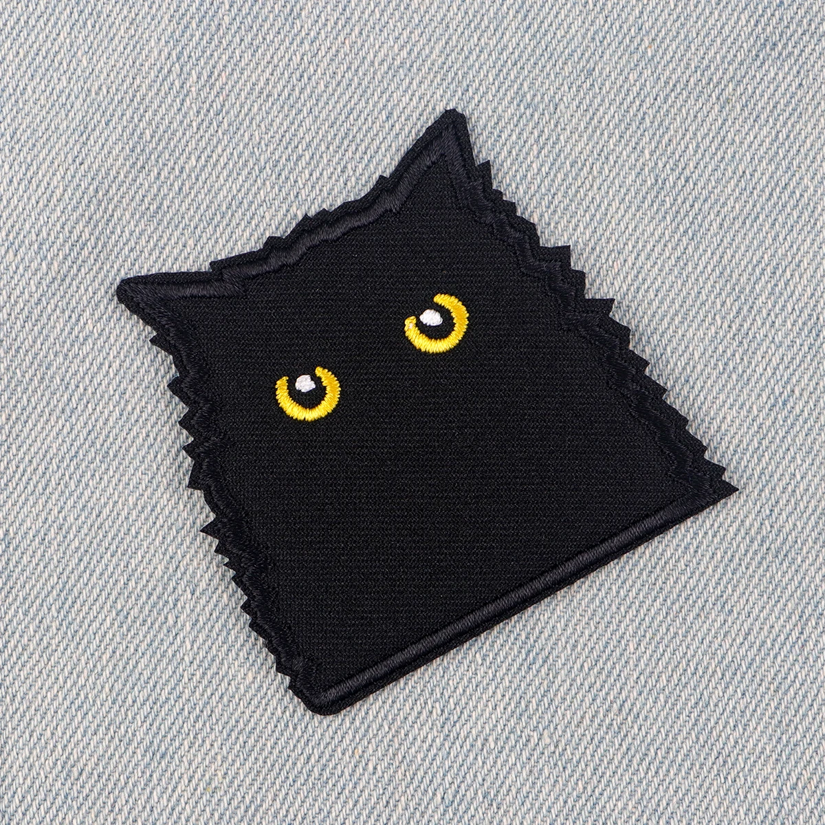 Cute Cat Embroidery Patch Cartoon Iron On Patches for Clothing Thermoadhesive Patches Black Cat Patches On Clothes Badge DIY Sew