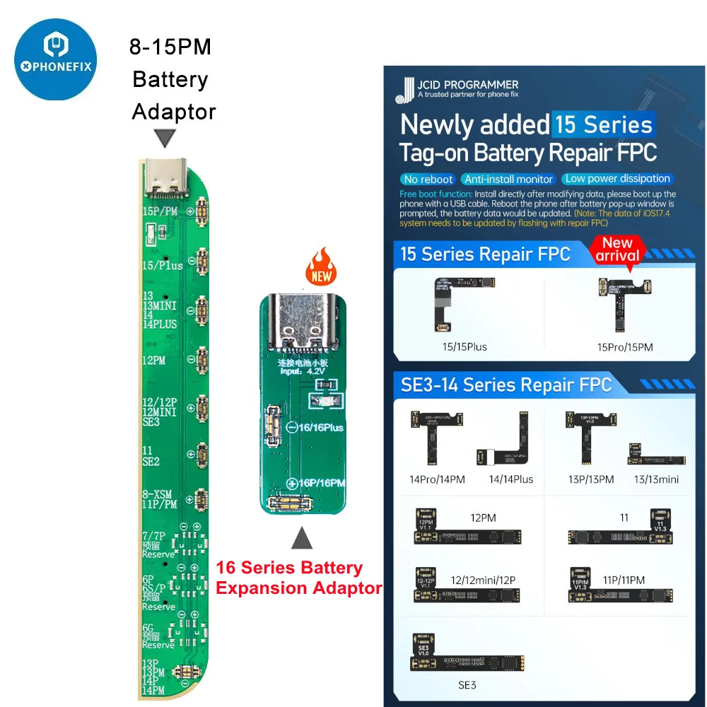 JC V1SE V1S PRO Battery Repair Board Flex Cable for iPhone 11 12 13 14 15Promax Battery Read Write Health Warning Error Removing