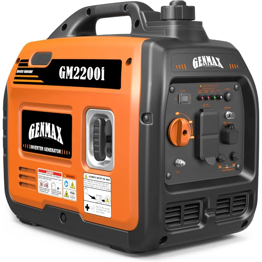 Portable Generator，2200W Ultra-Quiet Gas Engine, EPA Compliant, Eco-Mode Feature, Ultra Lightweight for Backup Home Use&Camping