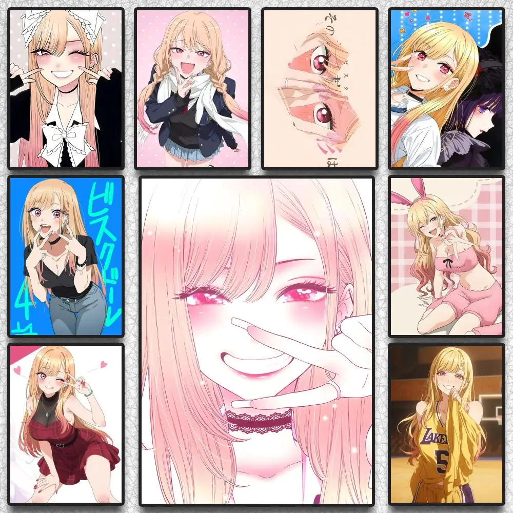 Marin K-Kitagawa ANIME-Poster, selbstklebender Wandkunstdruck, wasserfest, für Zuhause, Wohnzimmer, Schlafzimmer, ästhetische Dekoration