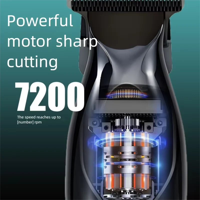 Specialized New Set of Digital Display Men's Self Cutting Electric Push Hair Salon Home Carving Oil Head Push Hair Clipper view 6