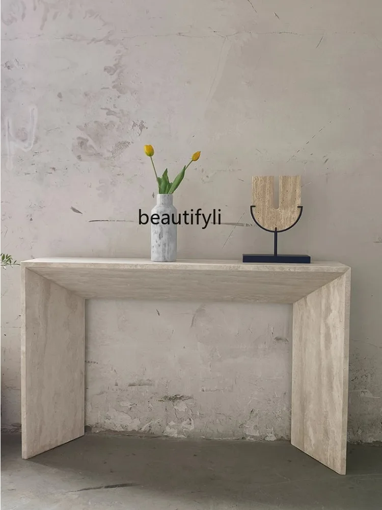 Modern Minimalist Home Natural Marble Console Tables Aisle a Long Narrow Table Hotel Homestay Corridor Wall Table Customization