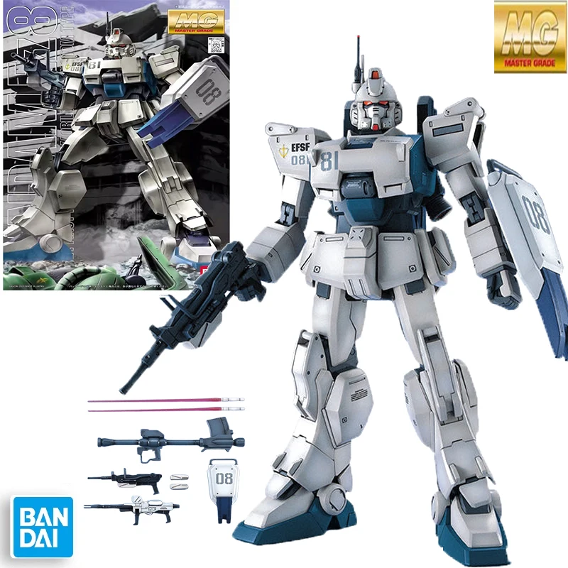 بانداي الأصلي جاندام أطقم منمذجة أنيمي الشكل Ez-8 MG 1/100 عمل أرقام تحصيل الحلي اللعب هدية للأطفال نموذج الدمى