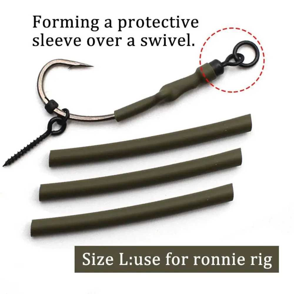 

50PCS 1.6mm/2.6mm/3.6mm Rig Tube Rubber Matte Fishing Heat Shrink Tube Anti Corrosion Replaceable Fishing Hook Line Sleeves