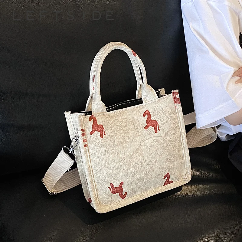 

Women Vintage Small Canvas Mini Tote Bag 2026 New Trend Wide Strap Crossbody Bags Female Fashion Travel Handbags and Purses