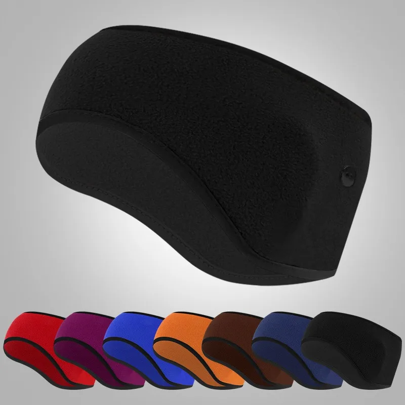 Winter Warmer Headband Breathable Windproof Sweatband Fleece Ear Cover Warmer Outdoor Sports Cycling Running Elastic Headwear