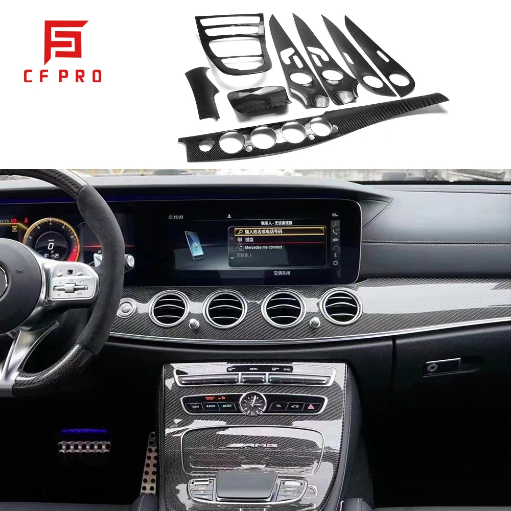 For Mercedes Benz E Class W213 Real Carbon Fiber Car Dashboard Console Cover (Two exclusive customer sets)