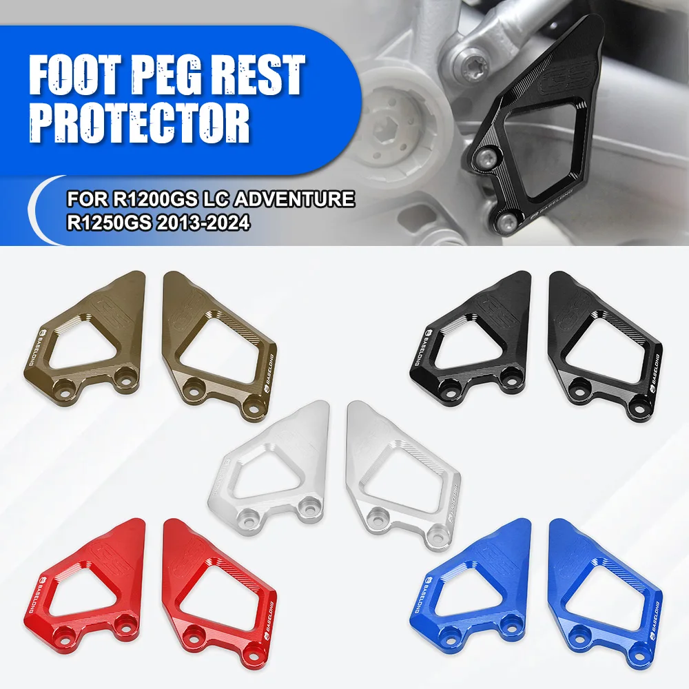 

For BMW R1200GS LC Adventure R1250GS 2013-2024 Motorcycle Accessorie Aluminium Rear Heel Guard Foot Peg Rest Protector R1250 GS