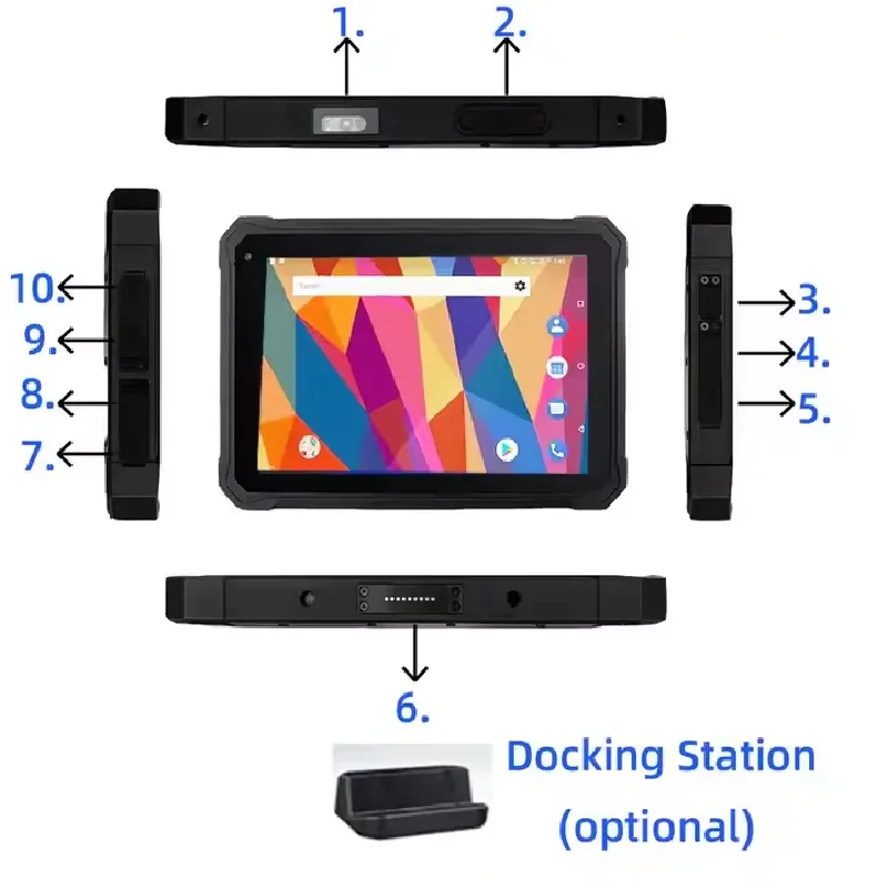 PiPO X5 Rugged Tablet 8 Inch IP67 NFC GPS Industrial Tablet Computer 4G Windows 11 Touch Screen
