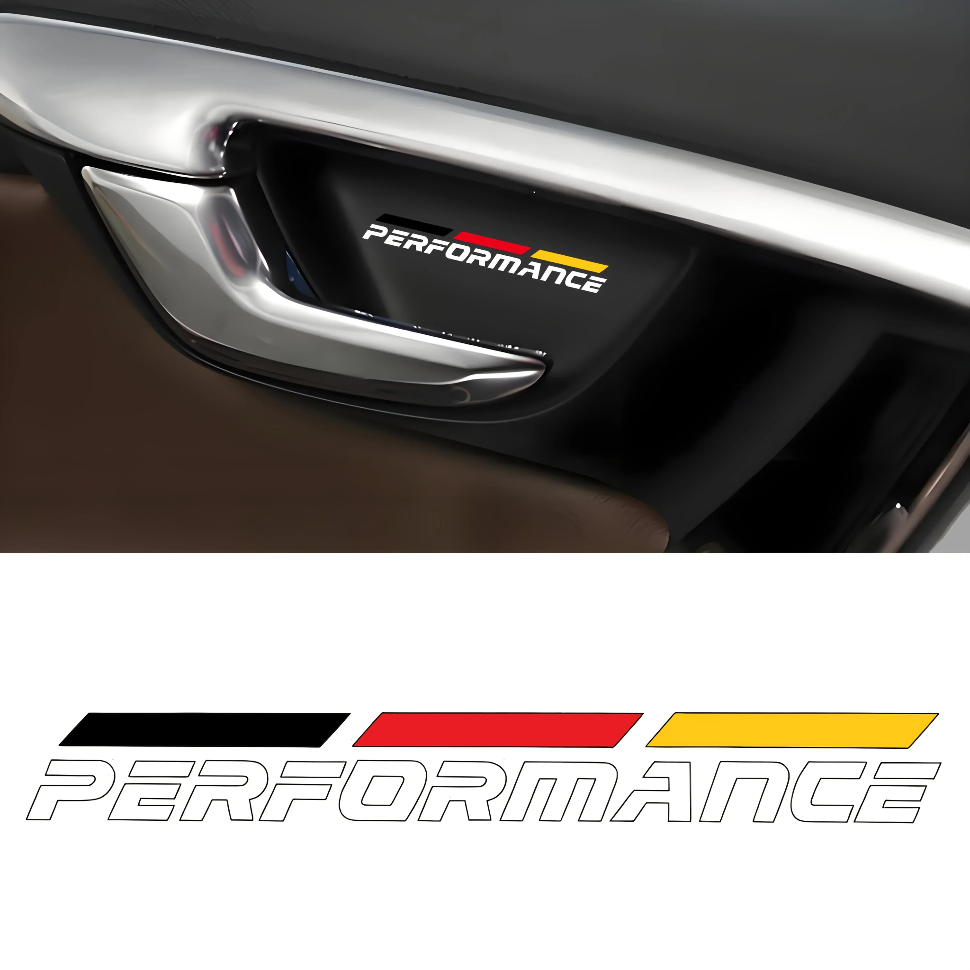 4 PÇS/SET "Performance" Auto Moto Adesivo, Decalque de Design de Texto Esportivo para Carro Motocicleta, Acessório de Personalização Exterior
