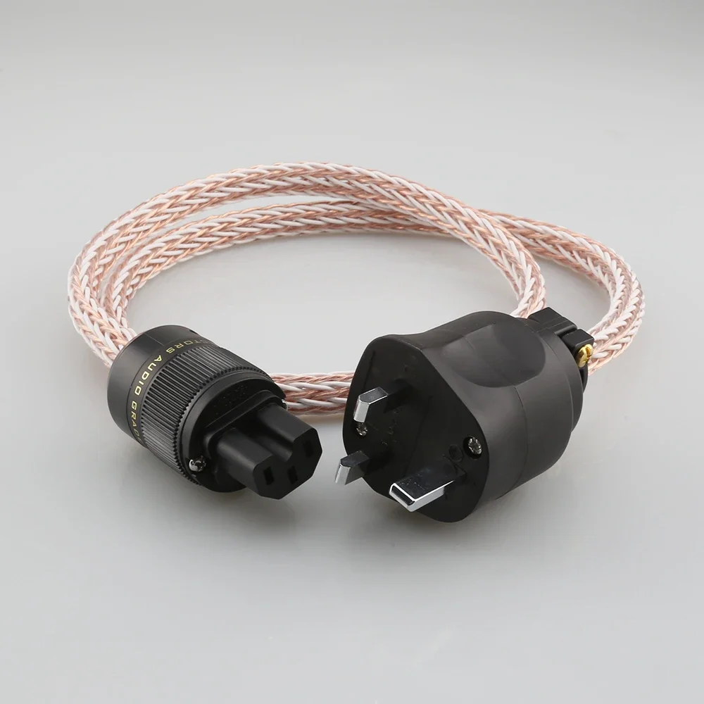 Audiophile‑Grade OCC 12TC EU/US/UK Mains Power Cable 13A Plug IEC Female Audio Cord for Hi‑Fi Amplifier & CD Player