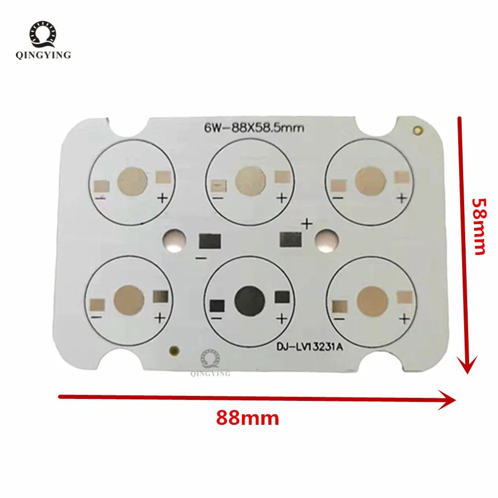 10 sztuk 6W 9W 88*58mm LED PCB, aluminiowa płyta podstawy, płyta radiatora na światło drogowe, reflektor, kinkiet