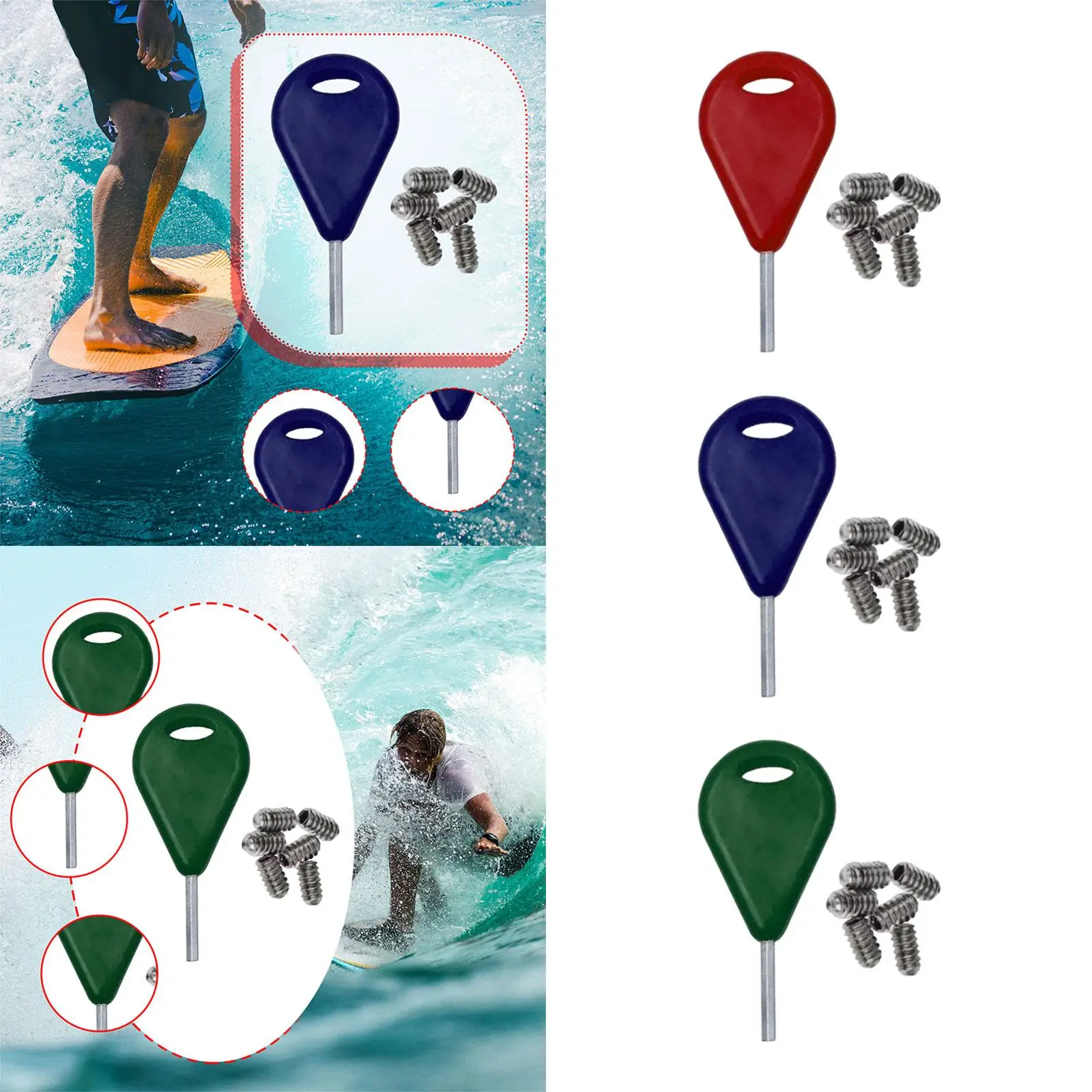 

Универсальный набор металлических инструментов для обслуживания досок для серфинга и падлбордов: ключ, винт, рукоятка