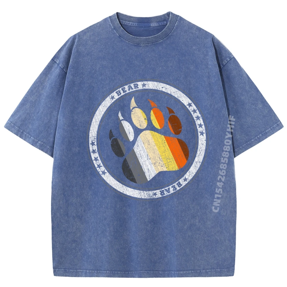 

Bear Paw In Of Bear Oversized T Shirts Mother Day Tees Short Sleeve Graphic Cotton Funny Retro Washed Tee Shirt Letter Men