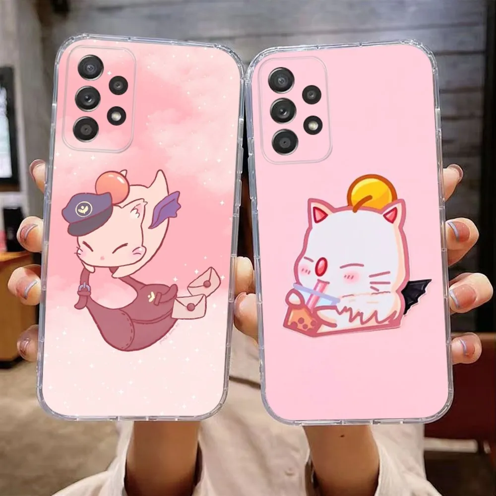 Moogle F-Final F-Fantasy Phone Case For Samsung Galaxy A71,70,52,51,40,31,A50,30S,21S,Note20ultra Transparent Cover