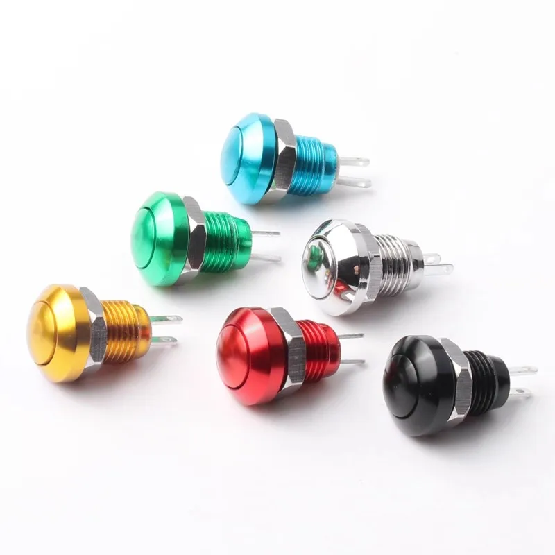 1pc 8mm Momentary Metal Horn Doorbell Bell Push Button Switch Waterproof Car Auto Engine PC Power Start Starter