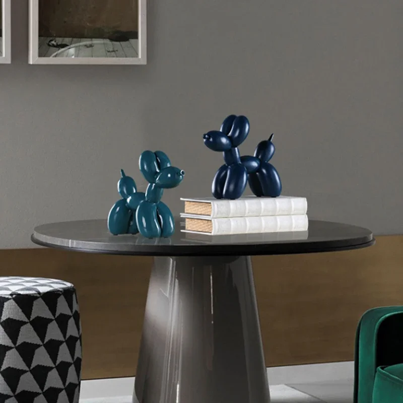 New Modern Simple Balloon Dog Resin Statue Animal Figurine Sculpture For Home Decorations Gifts  Eight Colors 13