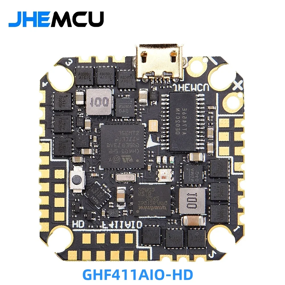 JHEMCU GHF411AIO-HD 40A F411 ICM42688P Flight Controller BLHELIS 40A 4in1 ESC 3-6S for Toothpick RC FPV Racing Drone