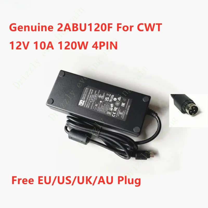 Genuine for CWT 2ABU120F 12V 10A 120W 4PIN AC Adapter For Power Supply Charger