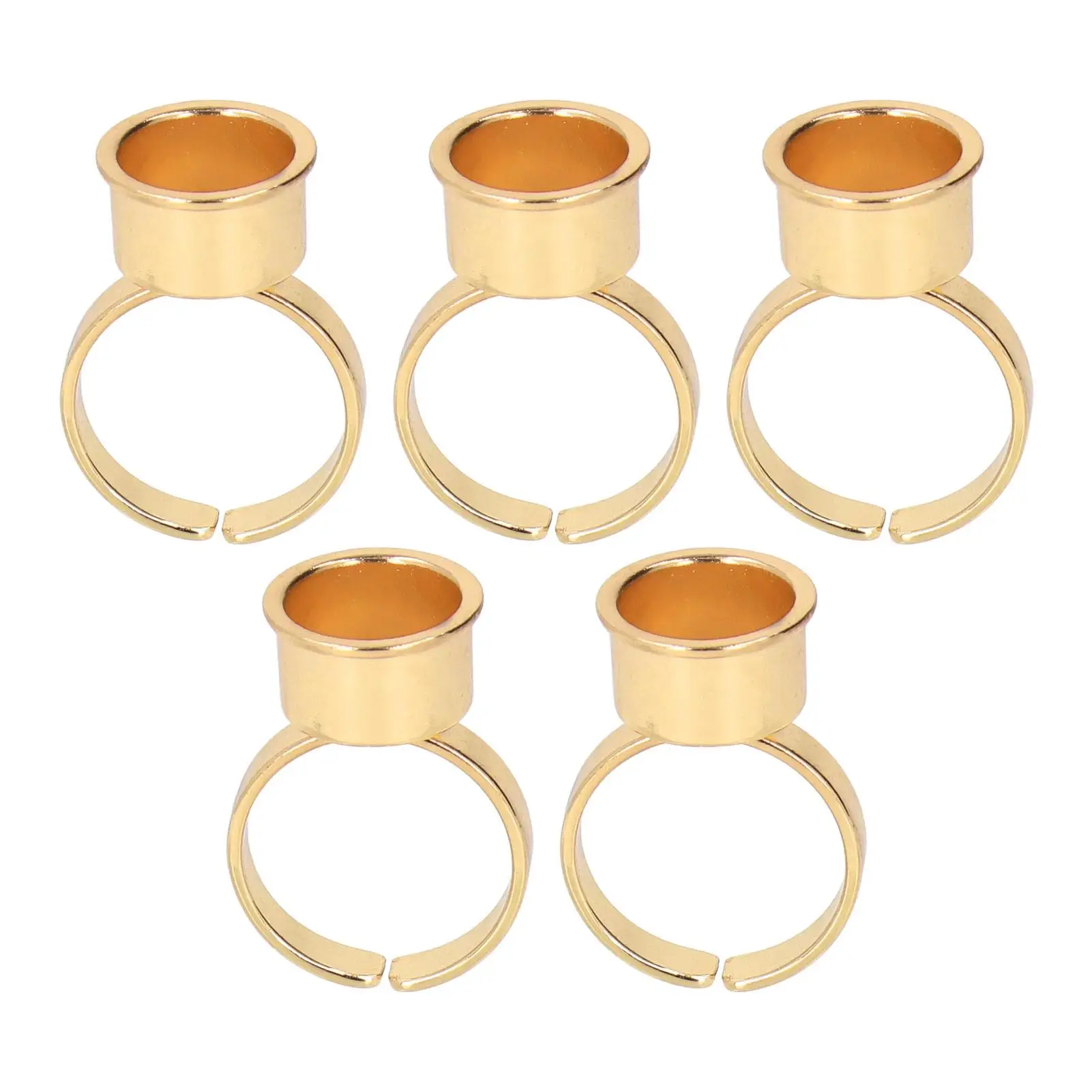 5pcs Stainless Steel Ink Ring Cups for Eyebrow Lip Tattoo & Microblading - Pigment & Glue Holder for Eyelash Extensions