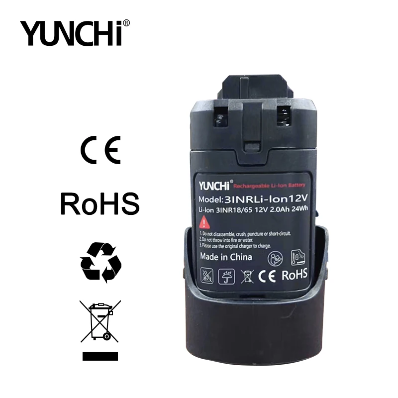 Imagem -02 - Yunchi-bateria Li-ion Recarregável para Bosch Power Tool Bateria de Substituição para Moedor Broca Elétrica Ferramenta Rotativa 12v 2.0ah