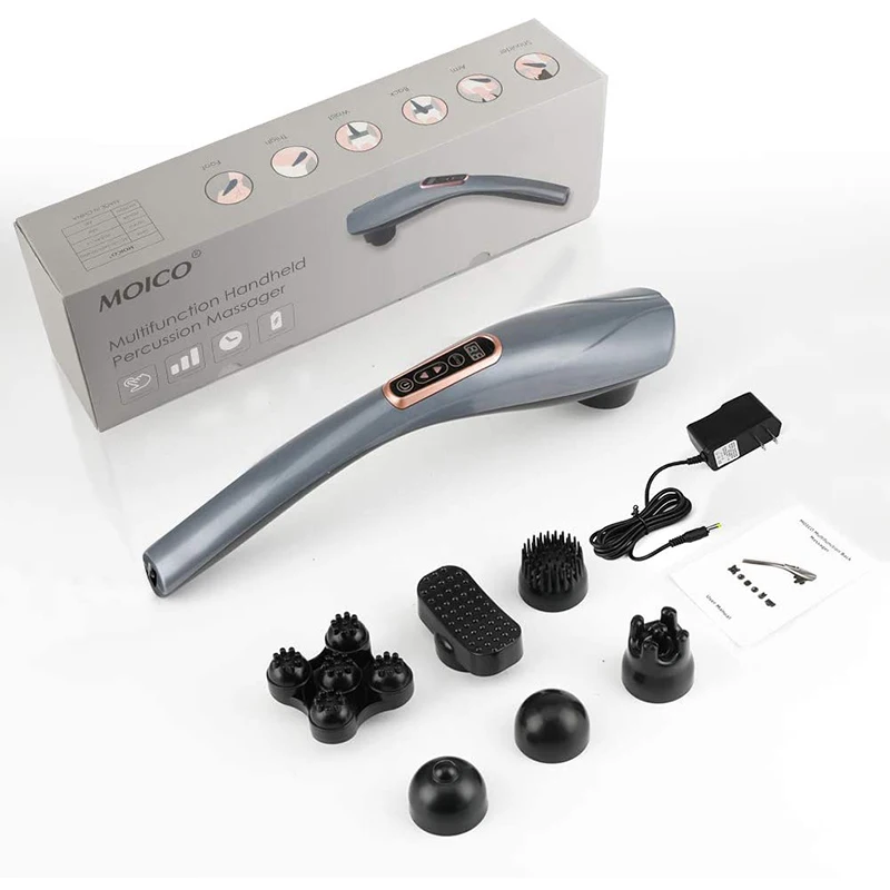 

Rechargeable handheld deep massager, cordless electric body massage for muscle neck, deep tissue and back massage tool