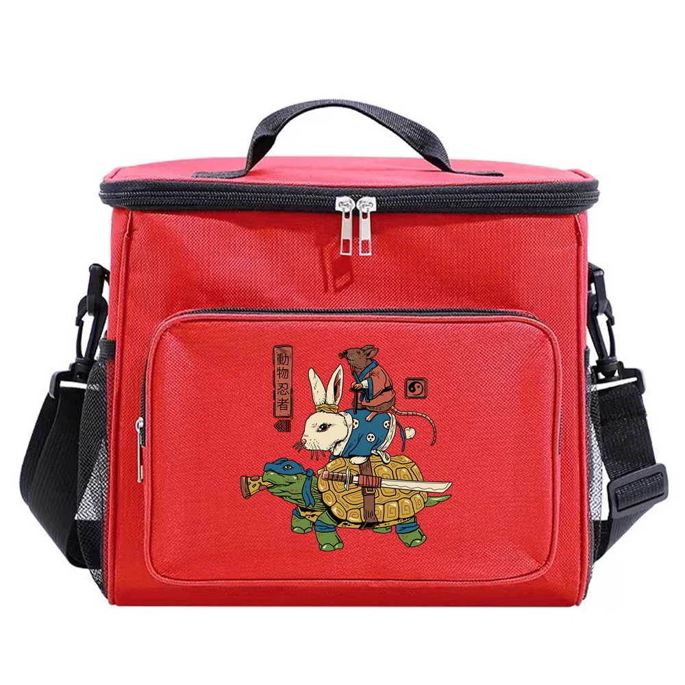 Lunch Tote for Kids Insulated Waterproof Pink Color with Cute Zipper Food Container Original  Harajuku Printing Lunch Bag