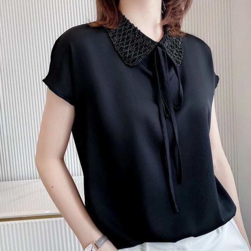 

Blouses Women Minimalist Temper Designer Summer Clothes Casual Mature European Style Pure Office Lady All-match S-3XL Aesthetic