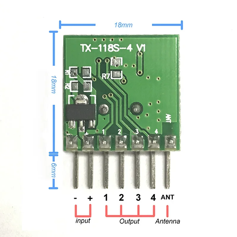 GERMA 5pc 433mhz Wireless Wide Voltage Coding Transmitter For 433 Mhz Remote Controls