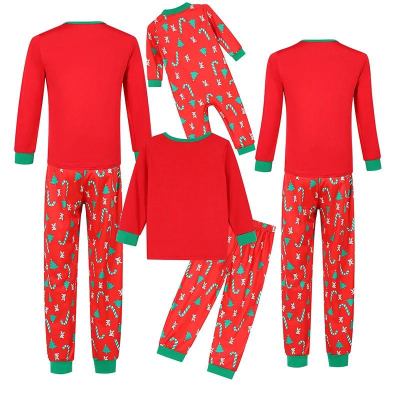 Conjunto de pijamas navideños familiares a juego con letras festivas y estampado navideño para papá, mamá y niños, ropa de dormir acogedora para el