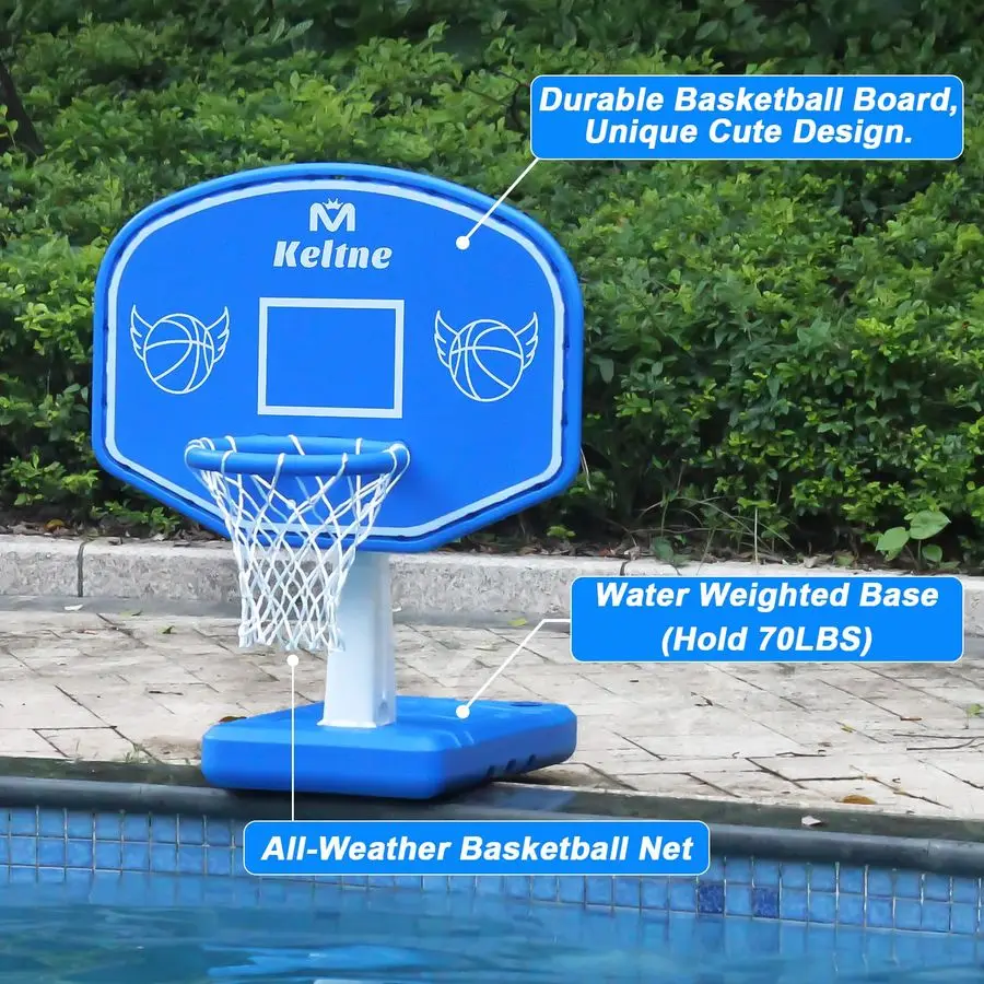 ألعاب كرة السلة على جانب حمام السباحة، ألعاب كرة السلة المائية الصيفية الكبيرة مع قاعدة قوية مطولة للأطفال الأولاد والبنات والسباحة