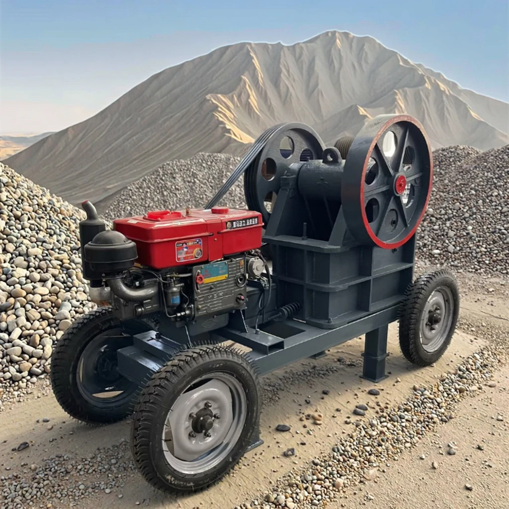 Mini Portable High Capacity Jaw Crusher, Engine Motor Bearing for Mining Industry Wholesale